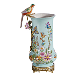 Ваза с птичкой из фарфора с бронзовыми элементами Garden of Eden варинант исполнения - 5 | Loft Concept в Ростове-на-Дону