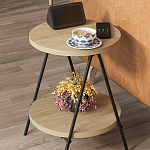 Стол приставной с 2-мя круглыми столешницами из дерева ESSEL OAK варинант исполнения - 4 | Loft Concept в Ростове-на-Дону