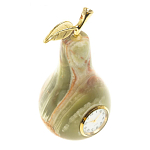 Часы настольные в виде груши из натурального камня Оникс Stone Clock варинант исполнения - 2 | Loft Concept в Ростове-на-Дону