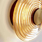 Бра с рельефным круглым плафоном янтарного цвета Savio Glass Disc Light варинант исполнения - 3 | Loft Concept в Ростове-на-Дону