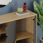 Комод цвета древесины с 3-мя дверцами и выдвижным ящиком темно-серого цвета SPARK CONSOLE OAK ANTHRACITE варинант исполнения - 4 | Loft Concept в Ростове-на-Дону