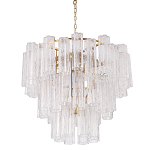 Люстра круглая многоярусная с прозрачными подвесками из стекла Hexagon Tube Light варинант исполнения - 1 | Loft Concept в Ростове-на-Дону