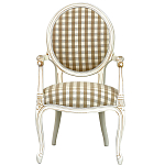 Стул с подлокотниками и круглой спинкой  Checkered Upholstery Chair обивка в клетку варинант исполнения - 2 | Loft Concept в Ростове-на-Дону