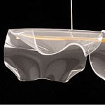 Люстра линейная с 3-мя белыми волнистыми плафонами Wave Line варинант исполнения - 6 | Loft Concept в Ростове-на-Дону