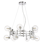 Люстра подвесная с 12-ю рельефными прозрачными плафонами из стекла и основанием цвета Хром Perforated Glass Bubbles варинант исполнения - 1 | Loft Concept в Ростове-на-Дону