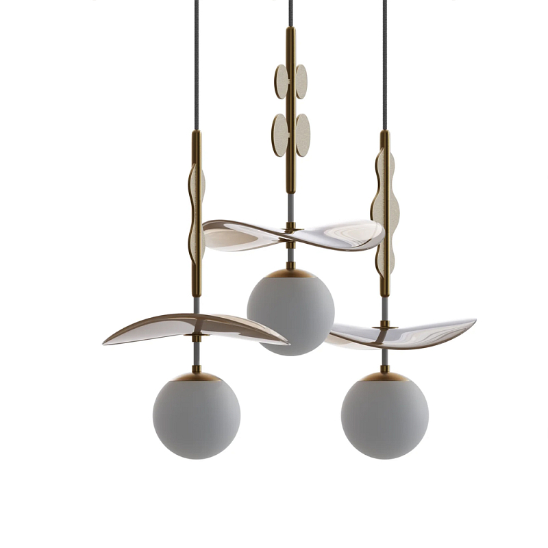 Подвес Bloomy Бежевый Белый Латунь в Ростове-на-Дону | Loft Concept 