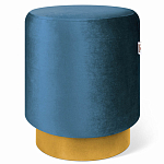 Пуф синий велюр на золотом металлическом основании Golden Belt варинант исполнения - 1 | Loft Concept в Ростове-на-Дону