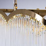 Люстра прямоугольная на цепях с прозрачными трубками и волнистым краем Nembus варинант исполнения - 7 | Loft Concept в Ростове-на-Дону