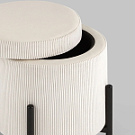 Молочный пуф на черных ножках SANJAY варинант исполнения - 3 | Loft Concept в Ростове-на-Дону