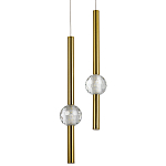 Подвесной светильник с 2-мя плафонами Celestin Spheres Brass Hanging Lamp варинант исполнения - 1 | Loft Concept в Ростове-на-Дону