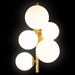 Бра с золотым основанием и 5-ю белыми шарообразными плафонами Bubble варинант исполнения - 1 | Loft Concept в Ростове-на-Дону