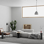 Стол журнальный цвета антрацит из 3-х частей со столешницами в виде геометрических элементов MUND ANTHRACITE варинант исполнения - 2 | Loft Concept в Ростове-на-Дону