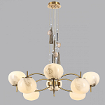 Люстра подвесная с 8-ю шарообразными плафонами из белого стекла с подвесками из камня и кисточками Agatelle варинант исполнения - 4 | Loft Concept в Ростове-на-Дону