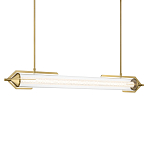 Подвесной светильник линейный золотого цвета с длинной цилиндрической стеклянной трубкой Eurofase варинант исполнения - 1 | Loft Concept в Ростове-на-Дону