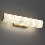 Бра с цилиндрическим плафоном из белого алебастра на прямоугольном основании Латунь Cryptocrystalline Stone варинант исполнения - 2 | Loft Concept в Ростове-на-Дону