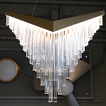 Люстра золотого цвета в форме галочки с каскадом длинных прозрачных трубок Eurofase варинант исполнения - 13 | Loft Concept в Ростове-на-Дону