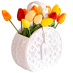 Кашпо для цветов в виде сумки Bag Vase Round White варинант исполнения - 1 | Loft Concept в Ростове-на-Дону