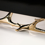 Дизайнерский комод чёрный глянцевый с основанием в виде золотых ветвей Meta Credenza  варинант исполнения - 2 | Loft Concept в Ростове-на-Дону