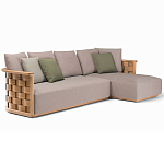 Дизайнерский уличный диван из массива дерева с плетеной спинкой PALINFRASCA Sofa варинант исполнения - 1 | Loft Concept в Ростове-на-Дону