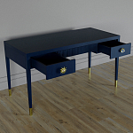 Письменный стол Elsa Dreams Blue Шпон дерево с двумя ящиками варинант исполнения - 3 | Loft Concept в Ростове-на-Дону