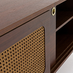 ТВ-тумба из ореха с плетеным декором Eland Wooden Wicker TV Stand варинант исполнения - 7 | Loft Concept в Ростове-на-Дону