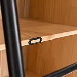 Книжный шкаф из массива сосны с металлической лестницей Burton Wood Cabinet варинант исполнения - 6 | Loft Concept в Ростове-на-Дону