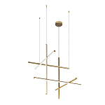 Люстра с 6-ю  пересекающимися цилиндрическими плафонами на тонких тросах Trumpet tube варинант исполнения - 2 | Loft Concept в Ростове-на-Дону