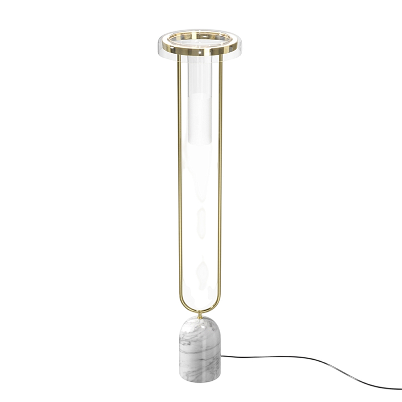 Напольный торшер светодионый Ikebana 3000К 24Вт Латунь Прозрачный в Ростове-на-Дону | Loft Concept 