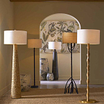 Торшер с фактурным массивным корпусом и тканевым цилиндрическим абажуром Textured Monolith варинант исполнения - 5 | Loft Concept в Ростове-на-Дону