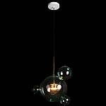 Подвесной светильник с прозрачными бирюзовыми стеклянными шарами и золотыми деталями Диаметр 43 Giopato & Coombes варинант исполнения - 2 | Loft Concept в Ростове-на-Дону