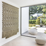 Панно на стену плетеное Макраме бежевый цвет  варинант исполнения - 6 | Loft Concept в Ростове-на-Дону