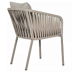 Стул серо-бежевый с декоративным плетением на спинке и подлокотниках Chair Weave варинант исполнения - 3 | Loft Concept в Ростове-на-Дону