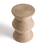 Приставной стол с отделкой из джута Juti D30 см варинант исполнения - 3 | Loft Concept в Ростове-на-Дону