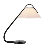 Настольная лампа с черным каркасом и белым тканевым абажуром в форме конуса Stylish Solution варинант исполнения - 3 | Loft Concept в Ростове-на-Дону