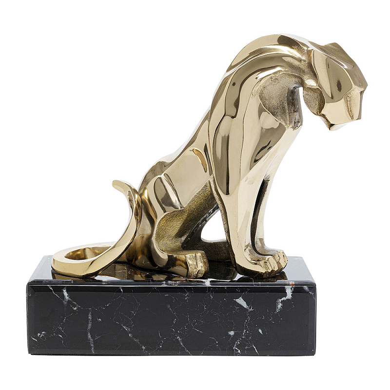 Декоративная фигура Golden Lion Черный Мрамор Nero Глянцевое золото в Ростове-на-Дону | Loft Concept 