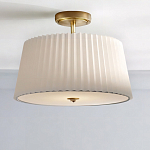 Потолочный светильник с белым плиссированным абажуром Ganglion варинант исполнения - 2 | Loft Concept в Ростове-на-Дону