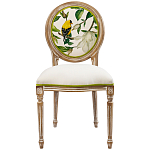 Стул бежевый из натурального бука с изображением птиц и цветов Blooming Birds варинант исполнения - 1 | Loft Concept в Ростове-на-Дону