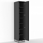 Шкаф-пенал с зеркальной дверцей и фасадом цвета графит Strict Lines варинант исполнения - 3 | Loft Concept в Ростове-на-Дону