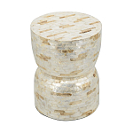 Приставной столик с мозаичным рисунком из раковин устриц Bone Inlay варинант исполнения - 4 | Loft Concept в Ростове-на-Дону