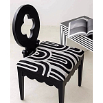 Дизайнерский стул с круглой деревянной спинкой Black and White Clover варинант исполнения - 7 | Loft Concept в Ростове-на-Дону