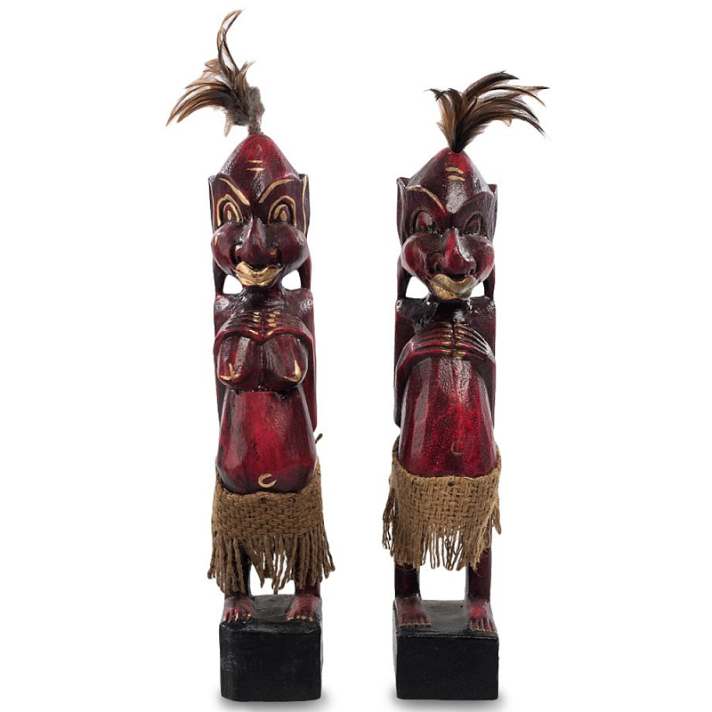   2-   Asmat Wooden Statuettes Dark Red      -- | Loft Concept 