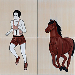 Дизайнерская плитка Конь бегун варинант исполнения - 1 | Loft Concept в Ростове-на-Дону