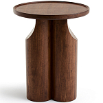 Круглый приставной стол из массива ореха Balu Wooden Side Table варинант исполнения - 2 | Loft Concept в Ростове-на-Дону