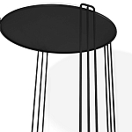 Стол журнальный круглый с серой столешницей из стекла на 4-х черных ножках Gray and Gold Marble варинант исполнения - 3 | Loft Concept в Ростове-на-Дону