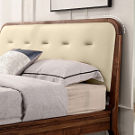 Кровать двуспальная с каркасом из дерева и мягким изголовьем Moon Walnut Bed варинант исполнения - 2 | Loft Concept в Ростове-на-Дону