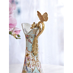 Кувшин с цветочным рисунком и бронзовой ручкой Blue Garden варинант исполнения - 5 | Loft Concept в Ростове-на-Дону