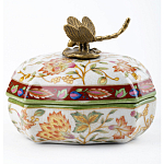 Фарфоровая шкатулка с бронзовой стрекозой Eden Garden варинант исполнения - 2 | Loft Concept в Ростове-на-Дону