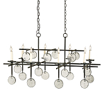 Люстра подвесная с 8-ю лампами и стеклянными круглыми подвесками Currey & Company варинант исполнения - 1 | Loft Concept в Ростове-на-Дону