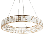 Кольцевая люстра с декором из мрамора и хрусталя Dione Ring Marble Crystal Chandelier варинант исполнения - 1 | Loft Concept в Ростове-на-Дону