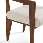 Кресло обеденное Alcove White Boucle из массива ореха варинант исполнения - 5 | Loft Concept в Ростове-на-Дону